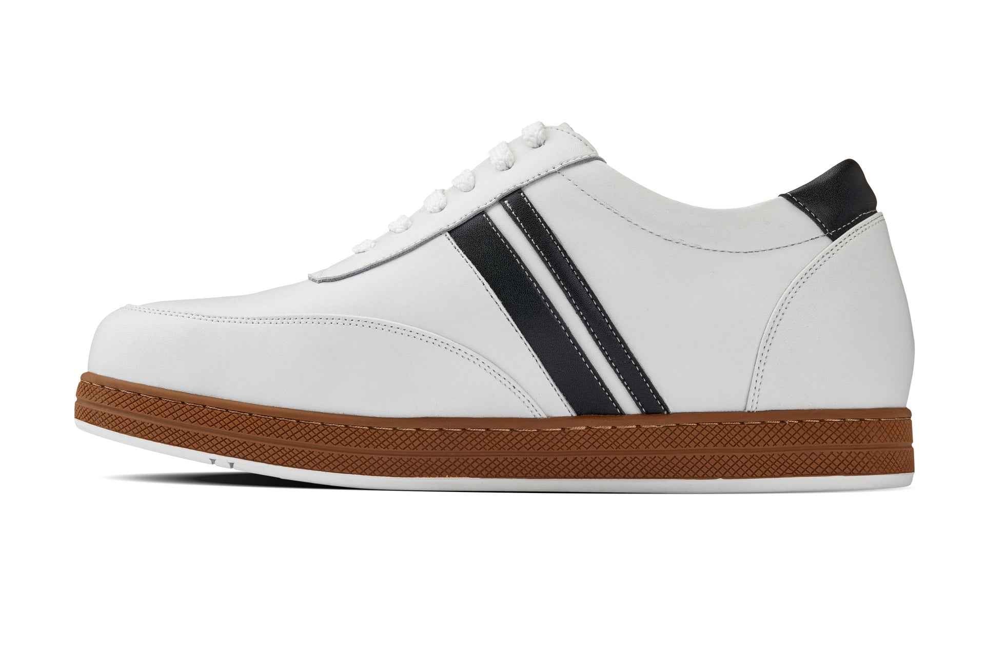 CALTO White Leather Sneakers - 2.8 inches - Y2821 Tallmenshoes.com