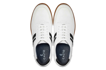 CALTO White Leather Sneakers - 2.8 inches - Y2821 Tallmenshoes.com