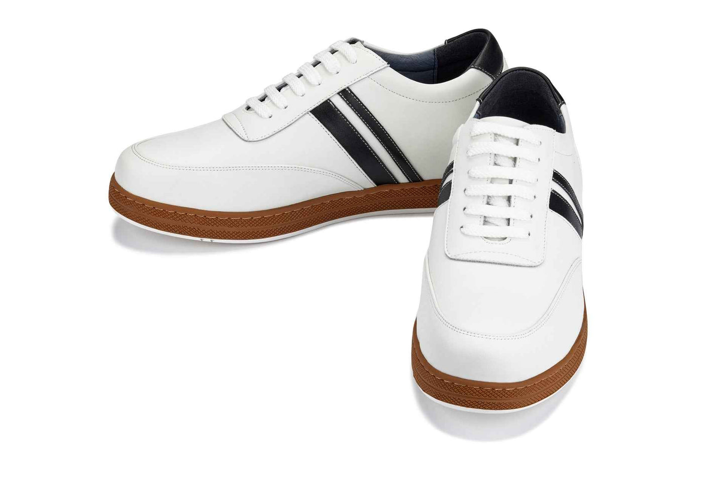 CALTO White Leather Sneakers - 2.8 inches - Y2821 Tallmenshoes.com