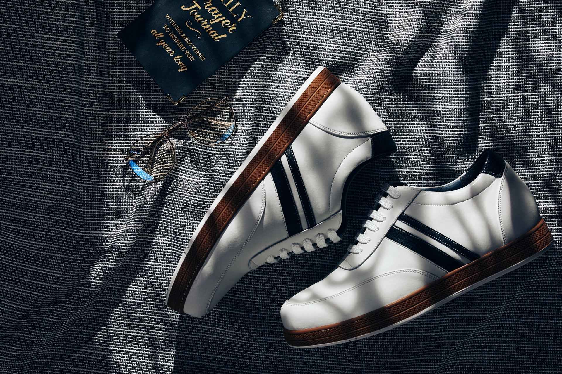 CALTO White Leather Sneakers - 2.8 inches - Y2821 Tallmenshoes.com