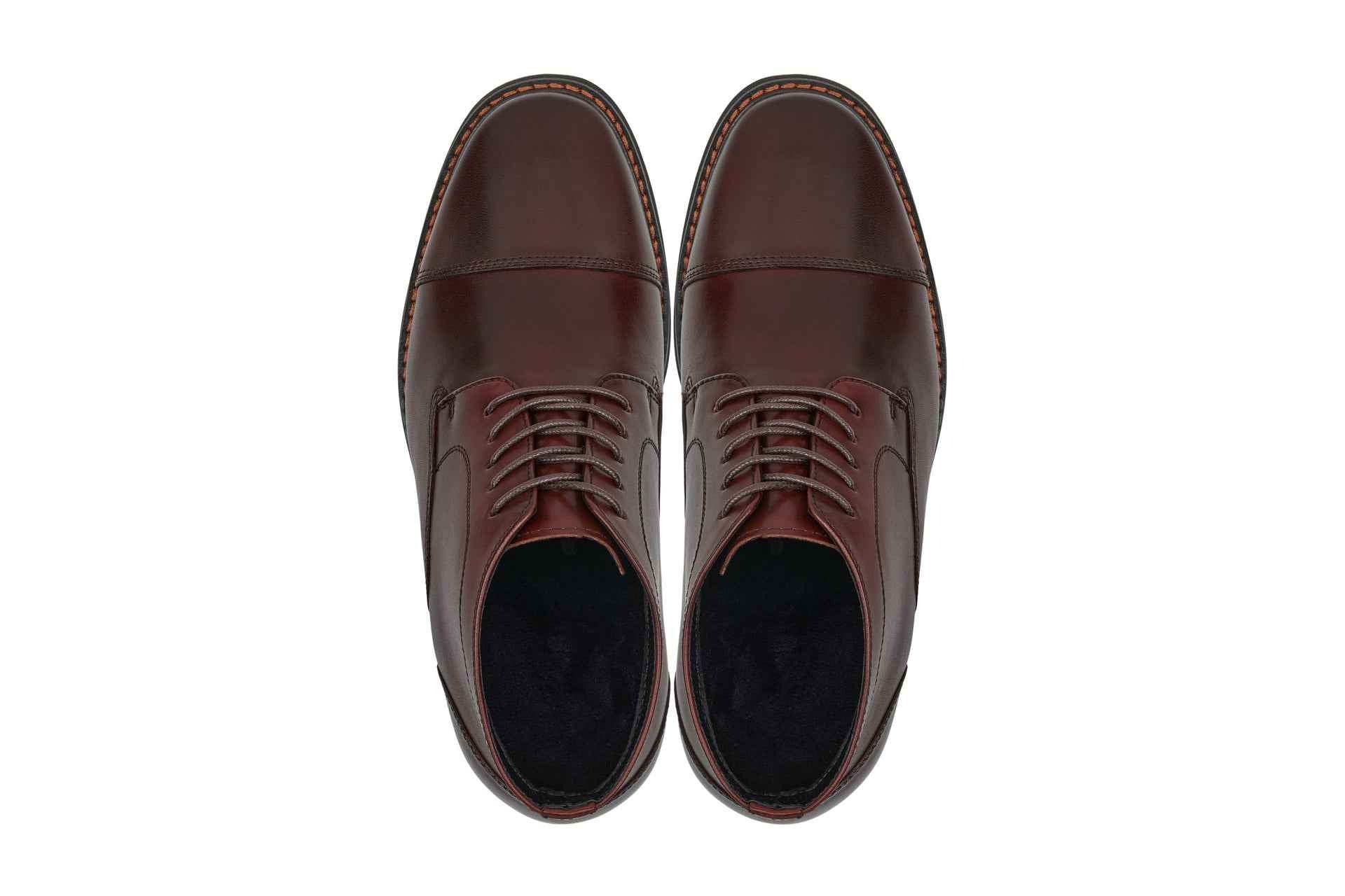 CALTO 3.2-Inch Taller Dark Brown Leather Boots Y41081 Tallmenshoes.com