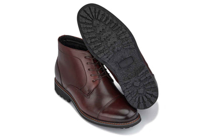 CALTO 3.2-Inch Taller Dark Brown Leather Boots Y41081 Tallmenshoes.com