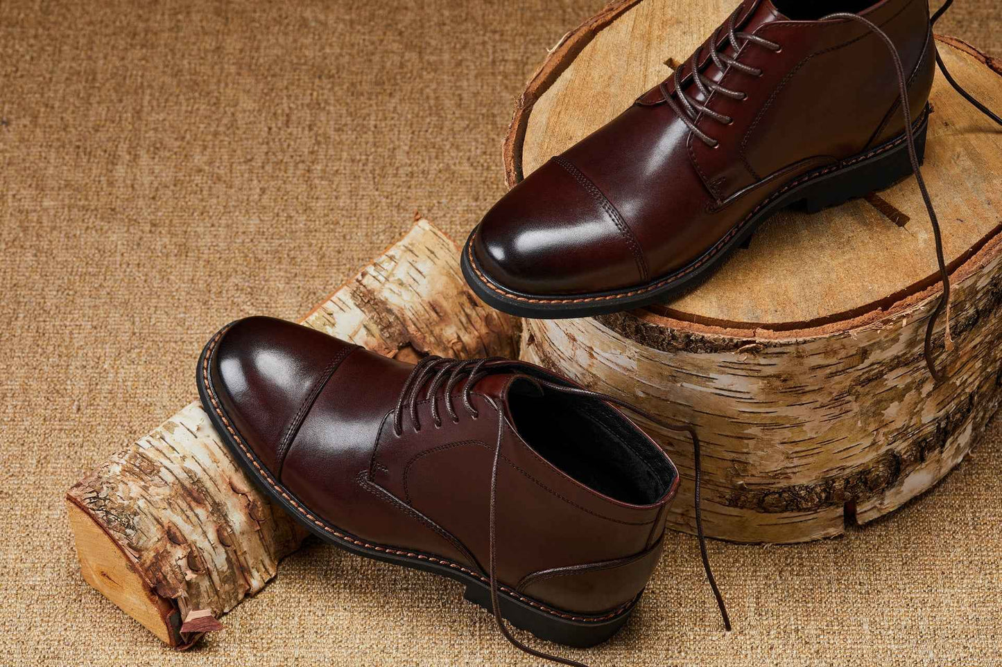 CALTO 3.2-Inch Taller Dark Brown Leather Boots Y41081 Tallmenshoes.com