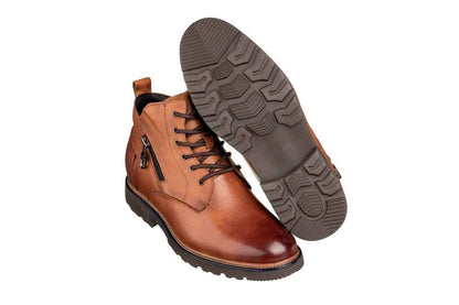 CALTO - Y42072 - 2.8 Inches Taller (Brown) - Dressy Casual Boots Tallmenshoes.com