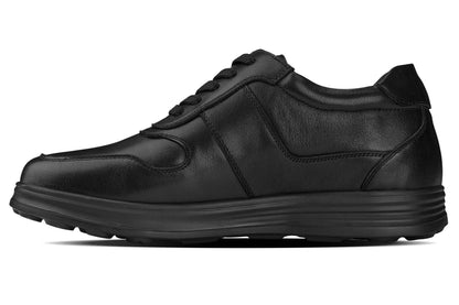 CALTO - Y7080 - 2.8 Inches Taller (Black) - Lightweight Nappa Leather Sneakers Tallmenshoes.com