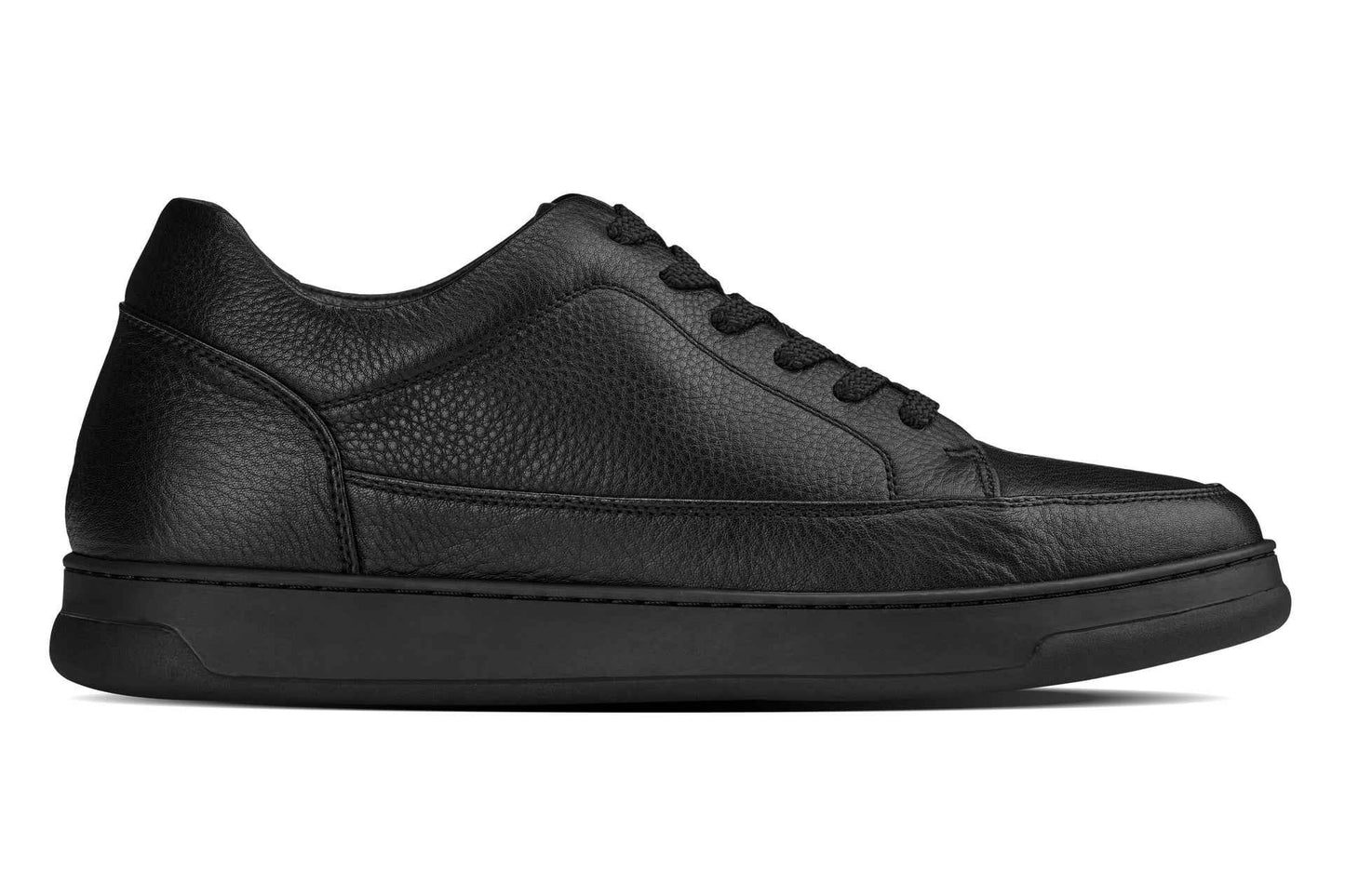 CALTO - Y7111 - 2.6 Inches Taller (Black) - Elevated Pebble Grain Leather Sneakers Tallmenshoes.com