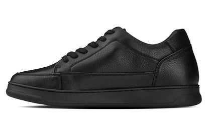 CALTO - Y7111 - 2.6 Inches Taller (Black) - Elevated Pebble Grain Leather Sneakers Tallmenshoes.com
