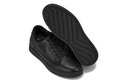 CALTO - Y7111 - 2.6 Inches Taller (Black) - Elevated Pebble Grain Leather Sneakers Tallmenshoes.com