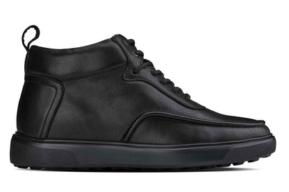 CALTO - Y7112 - 2.8 Inches Taller (Black) - Nappa Leather Moc-Toe Sneak-Boots Tallmenshoes.com