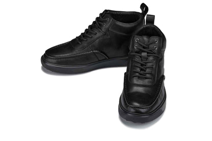 CALTO - Y7112 - 2.8 Inches Taller (Black) - Nappa Leather Moc-Toe Sneak-Boots Tallmenshoes.com