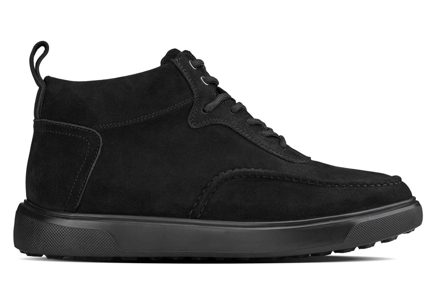 CALTO - Y7113 - 2.8 Inches Taller (Black) - Nubuck Suede Moc-Toe Sneak-Boots Tallmenshoes.com