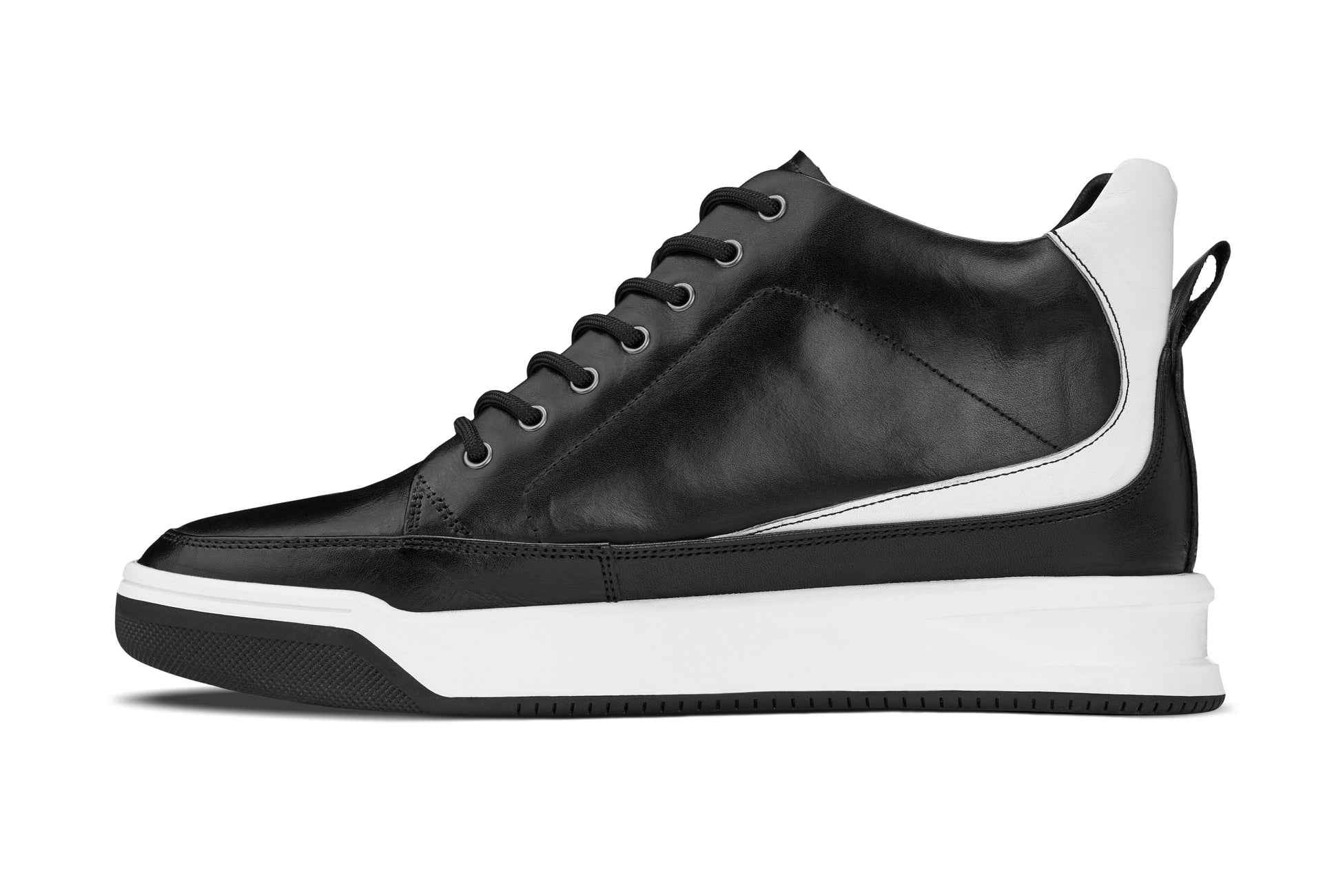 CALTO - Y7150 - 2.6 Inches Taller (Black) - Leather Ankle Top Sneak-Boot Tallmenshoes.com