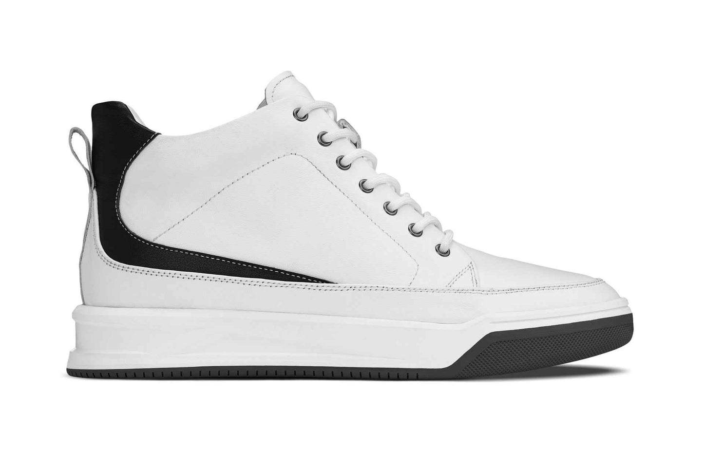 CALTO - Y7151 - 2.6 Inches Taller (Off-White) - Leather Ankle Top Sneak-Boot Tallmenshoes.com