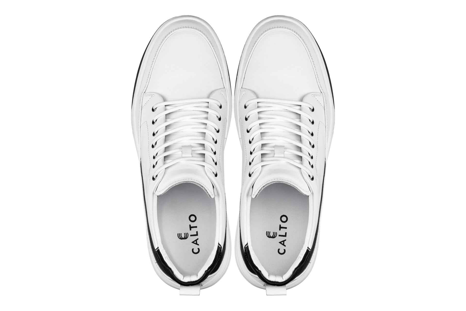 CALTO - Y7151 - 2.6 Inches Taller (Off-White) - Leather Ankle Top Sneak-Boot Tallmenshoes.com