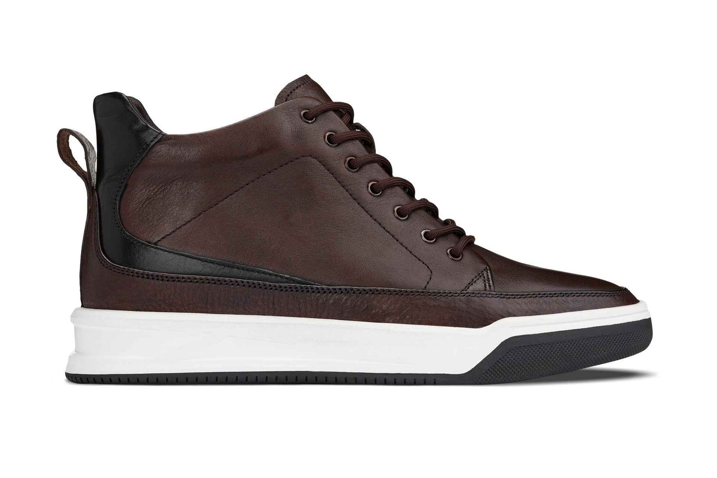 CALTO - Y7152 - 2.6 Inches Taller (Coffee Brown) - Leather Ankle Top Sneak-Boot Tallmenshoes.com