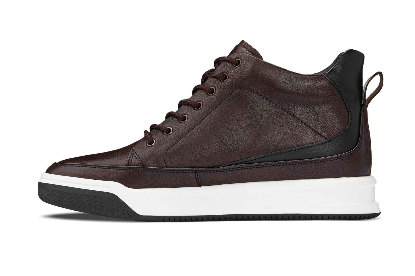 CALTO - Y7152 - 2.6 Inches Taller (Coffee Brown) - Leather Ankle Top Sneak-Boot Tallmenshoes.com