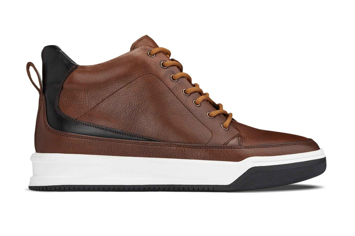 CALTO - Y7153 - 2.6 Inches Taller (Brown) - Leather Ankle Top Sneak-Boot Tallmenshoes.com