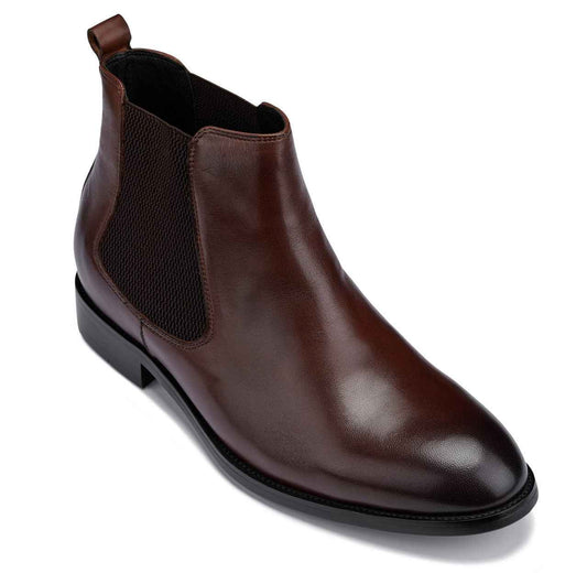 CALTO - Y72231 - 2.8 Inches Taller (Coffee Brown) - Chelsea Boots Tallmenshoes.com