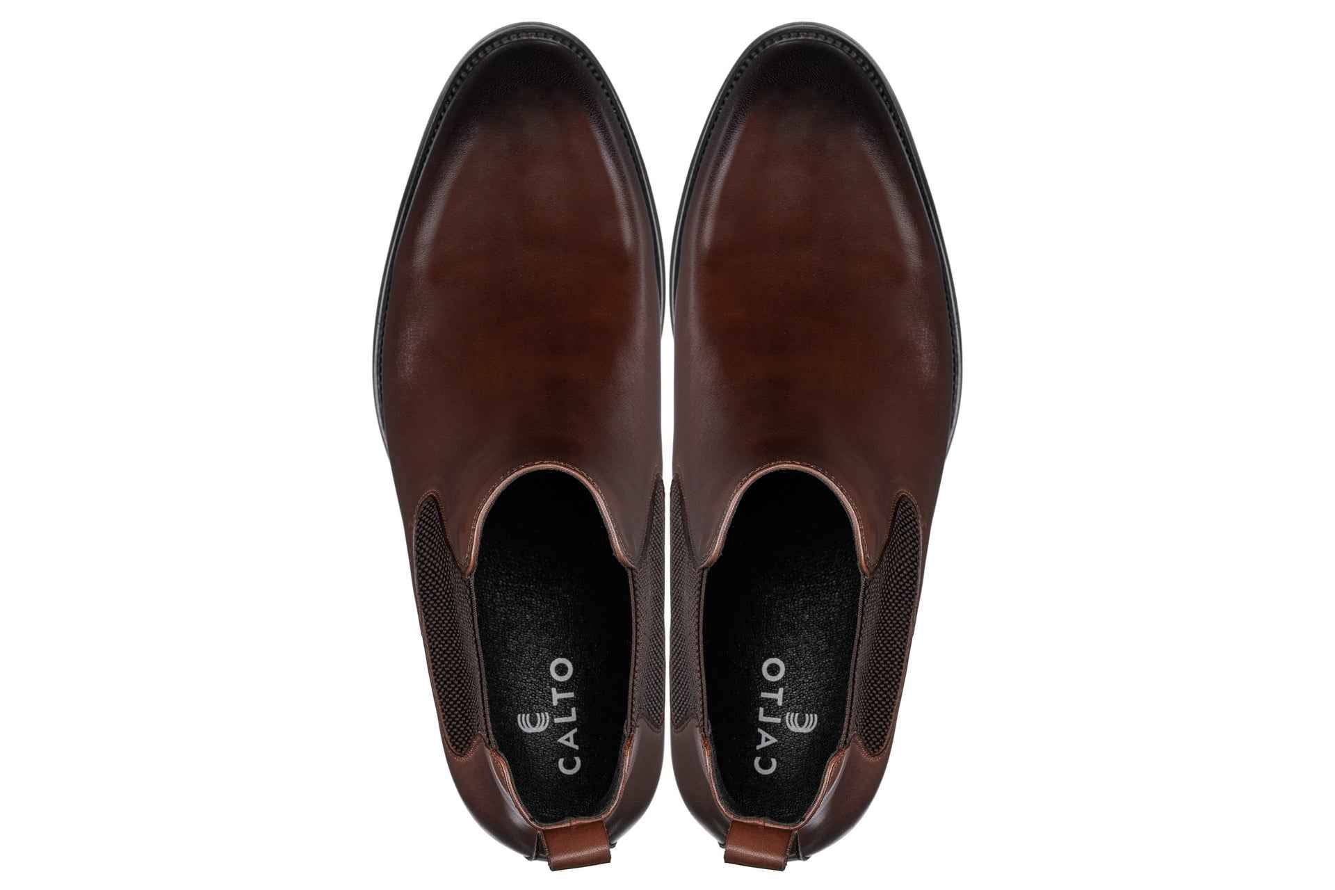 CALTO - Y72231 - 2.8 Inches Taller (Coffee Brown) - Chelsea Boots Tallmenshoes.com