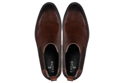 CALTO - Y72231 - 2.8 Inches Taller (Coffee Brown) - Chelsea Boots Tallmenshoes.com