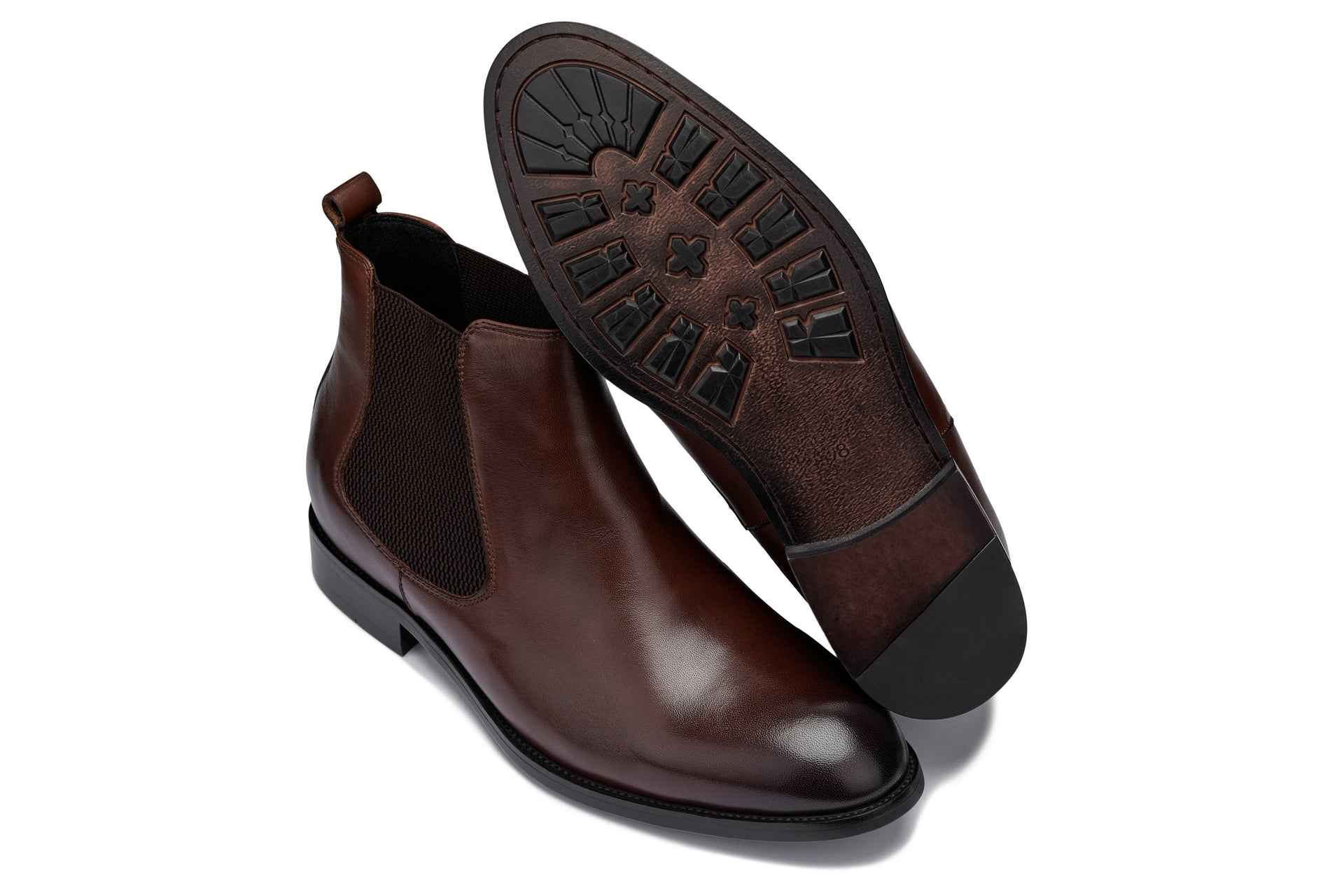 CALTO - Y72231 - 2.8 Inches Taller (Coffee Brown) - Chelsea Boots Tallmenshoes.com