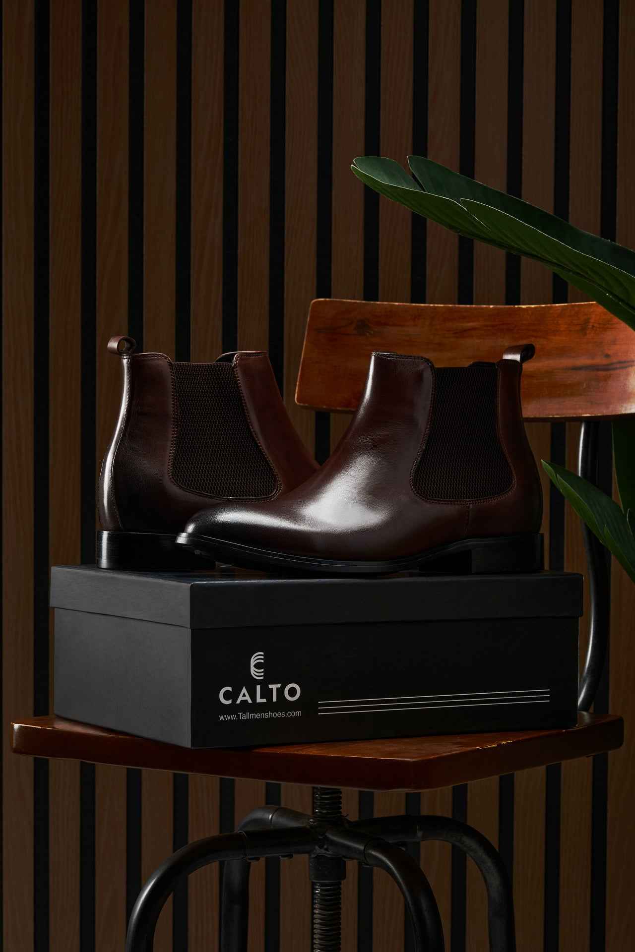 CALTO - Y72231 - 2.8 Inches Taller (Coffee Brown) - Chelsea Boots Tallmenshoes.com