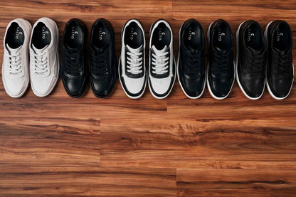 CALTO - Y7888 - 2.6 Inches Taller (Noir/Black & Gum Sole) - Elevated Leather Sneakers Tallmenshoes.com