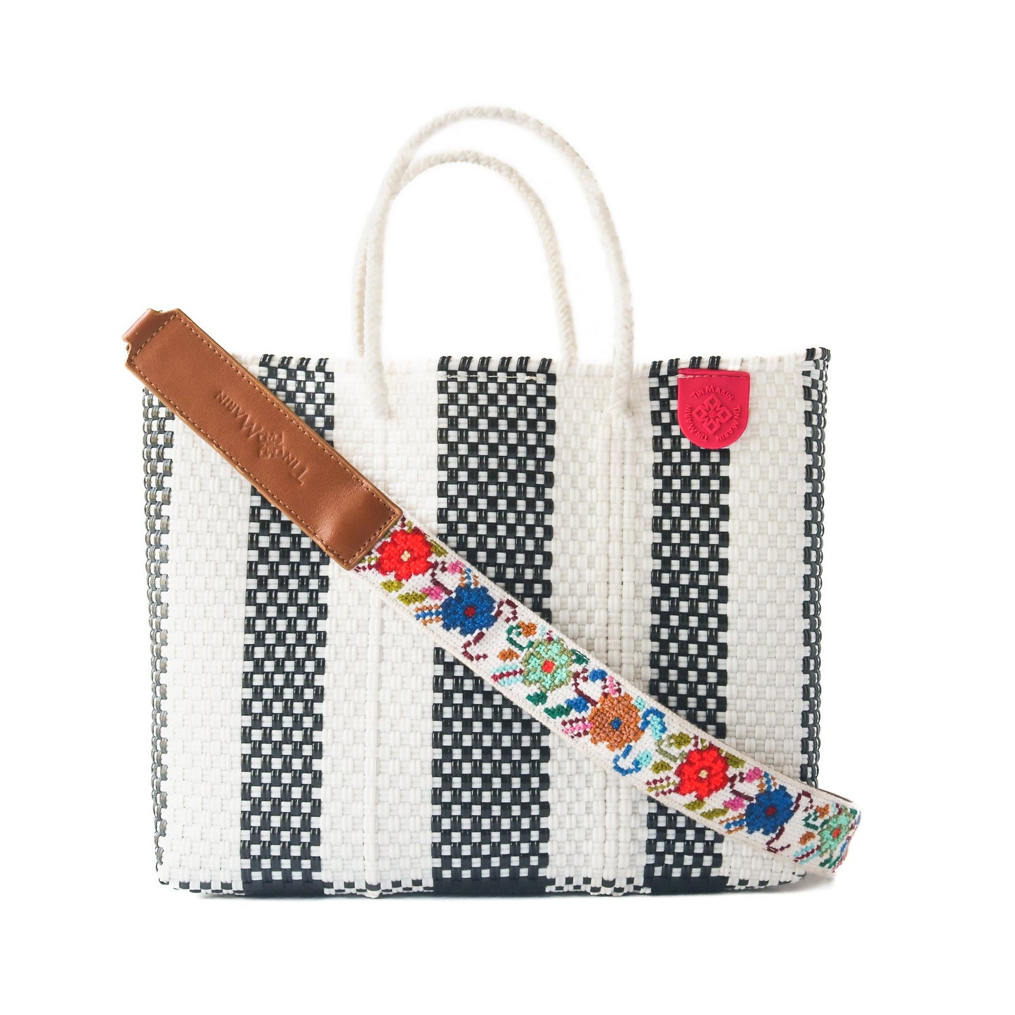 Zebra Medium Woven Resort Crossbody Bag Tin Marin Brand