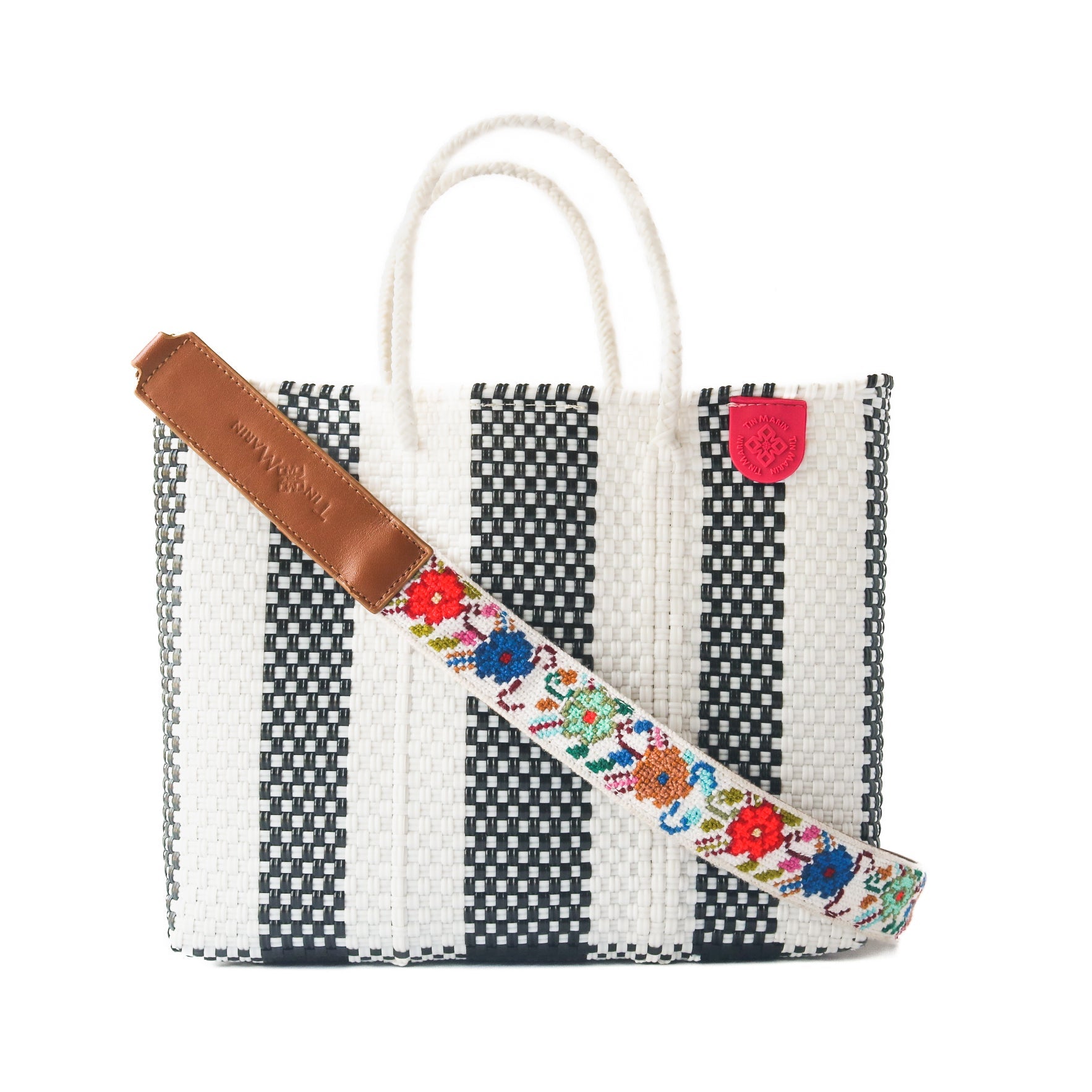 Zebra Medium Woven Resort Crossbody Bag Tin Marin Brand