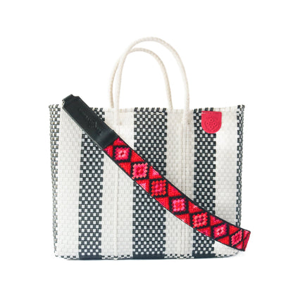Zebra Medium Woven Resort Crossbody Bag Tin Marin Brand
