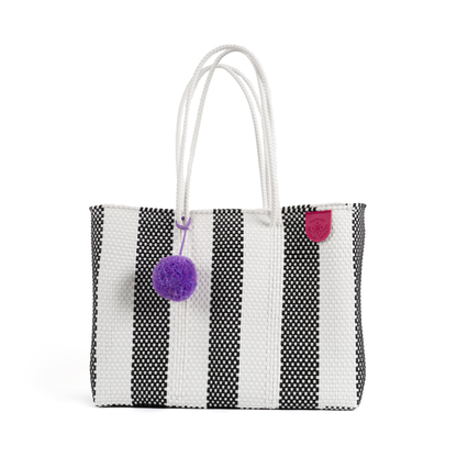 Zebra Woven Super Tote Tin Marin Brand