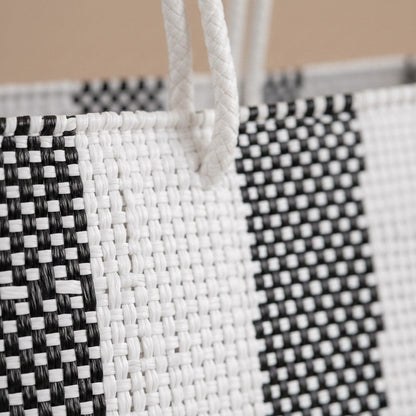 Zebra Woven Super Tote Tin Marin Brand