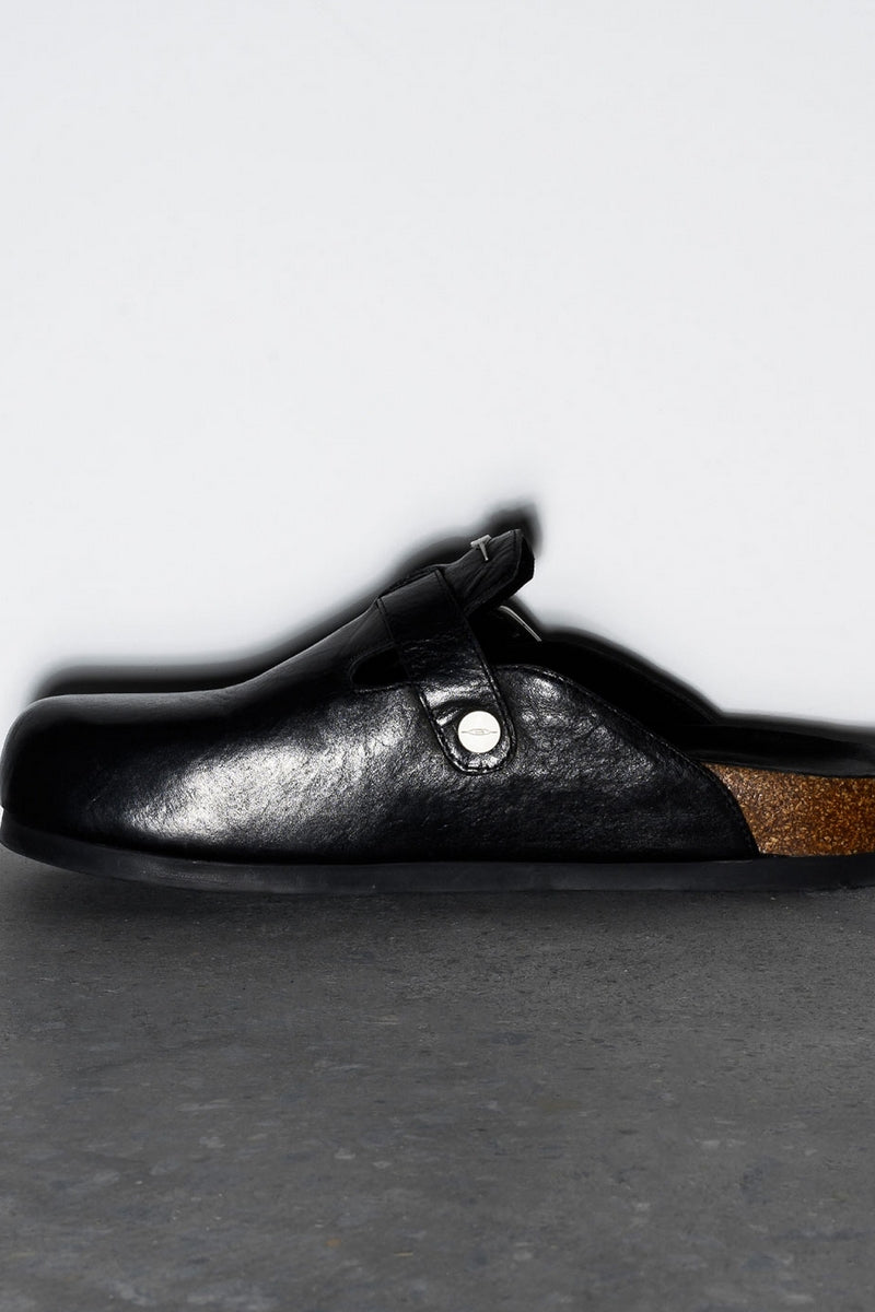 Buckle Cork Sole Clogs - Wolvess