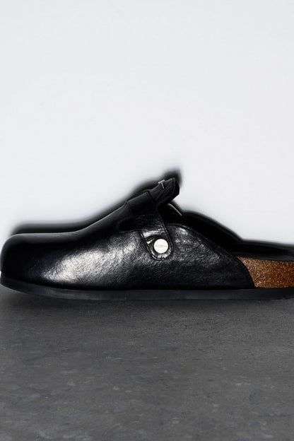 Buckle Cork Sole Clogs - Wolvess