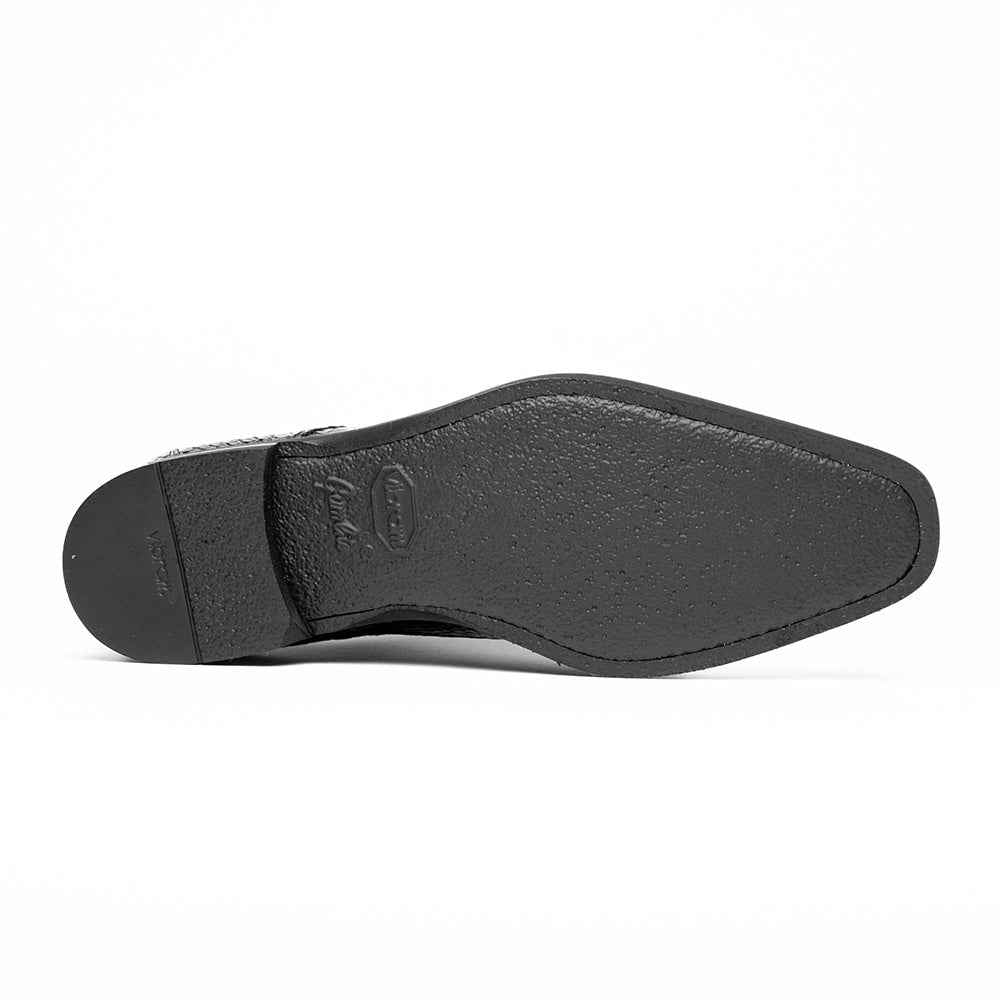 21-532-BKM ANDREA Crocodile Lace Up, Black Zelli Italia