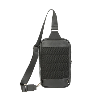 Black Pebbled Full-Grain Leather Sling Bag for Men – Crossbody Travel & Everyday Carry MiamiLeathers.com