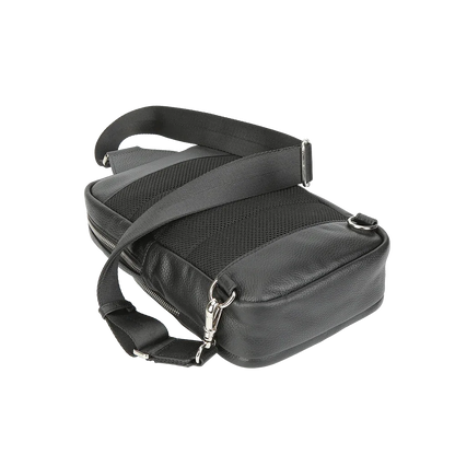 Black Pebbled Full-Grain Leather Sling Bag for Men – Crossbody Travel & Everyday Carry MiamiLeathers.com