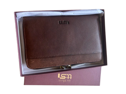 Cambridge Leather Double Zipper Wallet, Mens Wallet MiamiLeathers.com