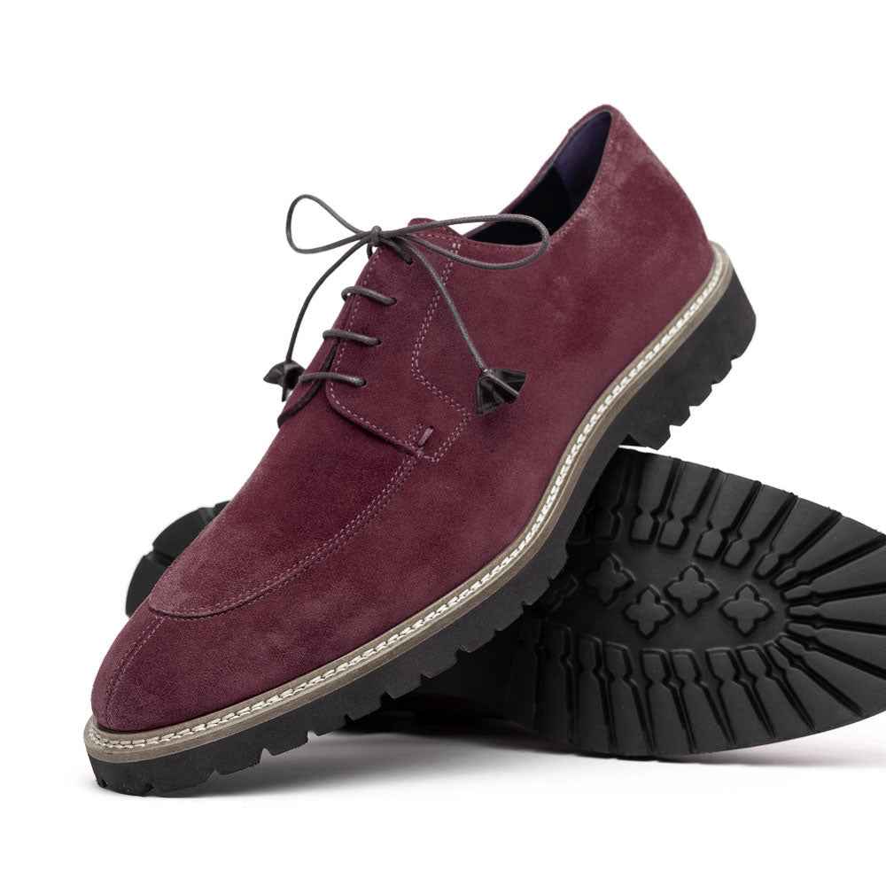 26-220-BDX CAMPO Sueded Goatskin Lace Up, Bordeaux Zelli Italia