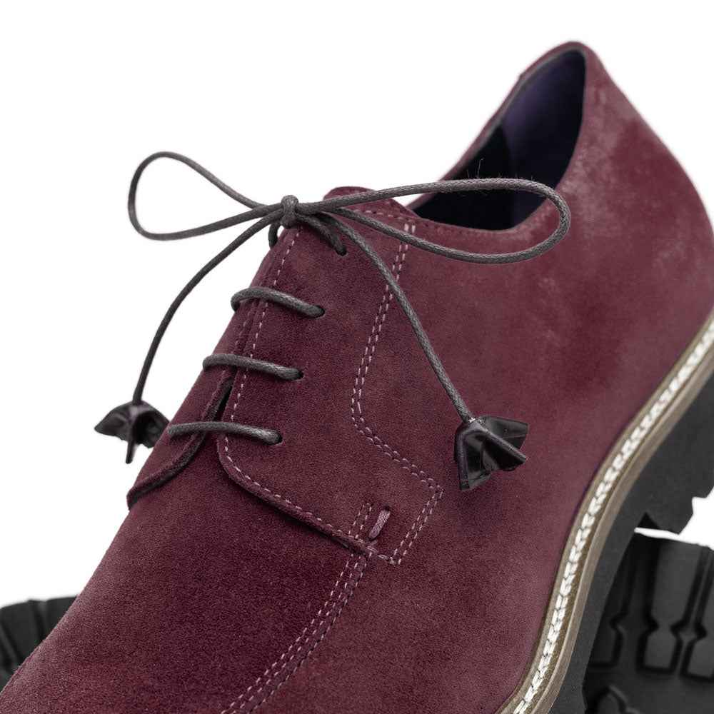 26-220-BDX CAMPO Sueded Goatskin Lace Up, Bordeaux Zelli Italia