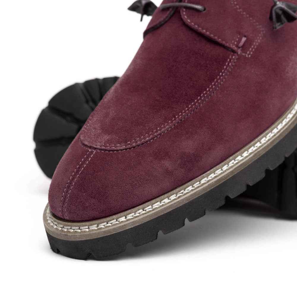 26-220-BDX CAMPO Sueded Goatskin Lace Up, Bordeaux Zelli Italia