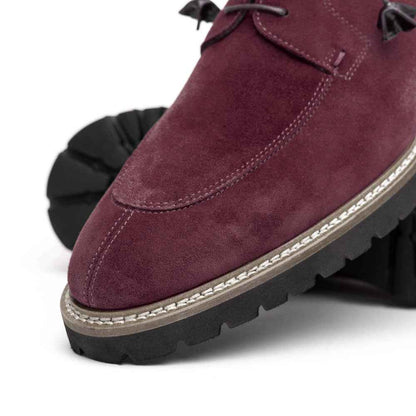 26-220-BDX CAMPO Sueded Goatskin Lace Up, Bordeaux Zelli Italia