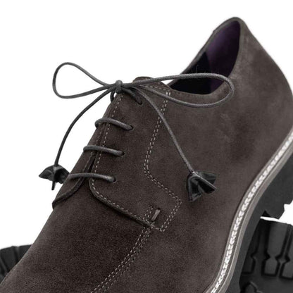 26-220-GRY CAMPO Sueded Goatskin Lace Up, Grey Zelli Italia
