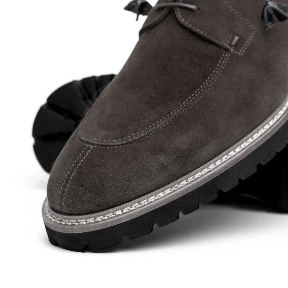 26-220-GRY CAMPO Sueded Goatskin Lace Up, Grey Zelli Italia