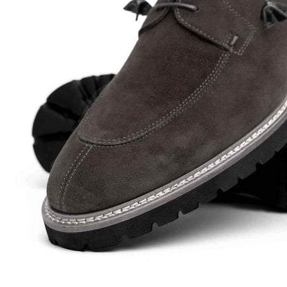 26-220-GRY CAMPO Sueded Goatskin Lace Up, Grey Zelli Italia