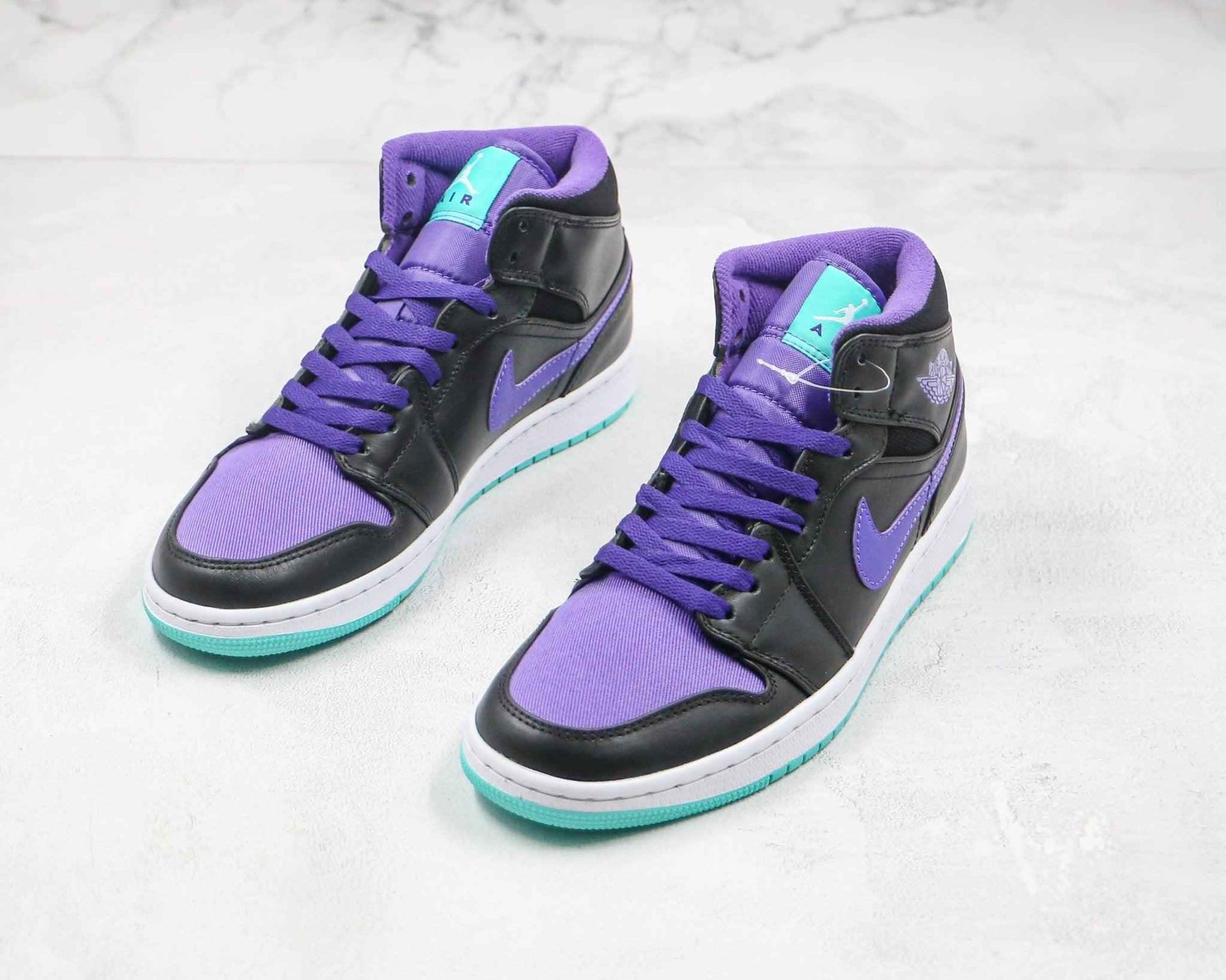 Custom Air Jordan 1 Purple Mid High Q