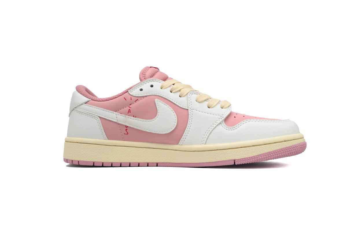 Custom Air Jordan 1 Low White Pink Travis Scott Edition