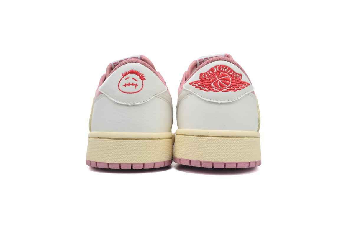 Custom Air Jordan 1 Low White Pink Travis Scott Edition