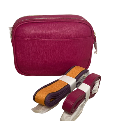 Sophia Double Zipper Leather Crossbody MiamiLeathers.com