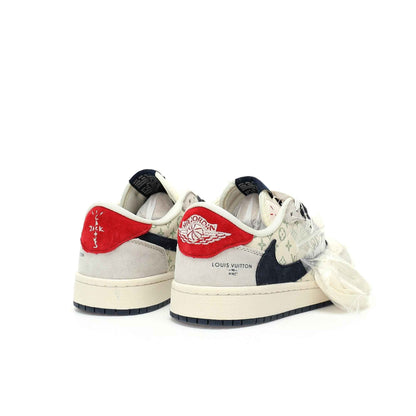 Custom Air Jordan 1 Low OG SP"Beige/Navy LV Monogram